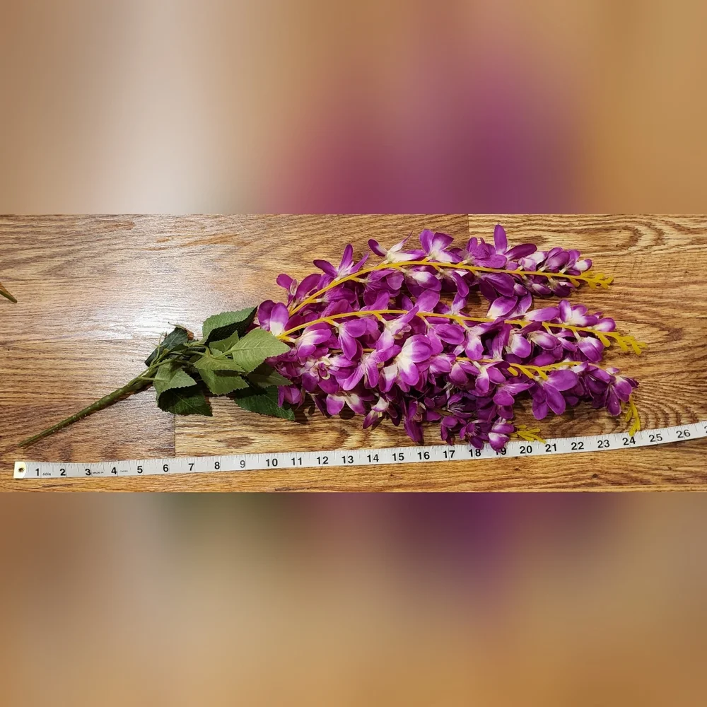 Artificial Flowers Garland, 8 Pieces total 24in Silk Wisteria Hanging Flowers